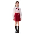 thumbnail image 1 of Tiijoy Girls School Uniform Long Sleeve White Shirt Pleated Skirt Outfit Set, Sizes 3-18, 1 of 8