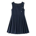 thumbnail image 1 of Tiijoy Girls School Uniform Pleated Tank Dress Solid Sleeveless A-Line Dress, Sizes 5-6, 1 of 2