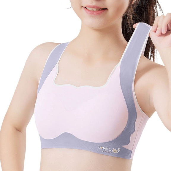 Tiijoy Girls Seamless Sports Bra Tagless Stretch Training Bra, Sizes 11-14