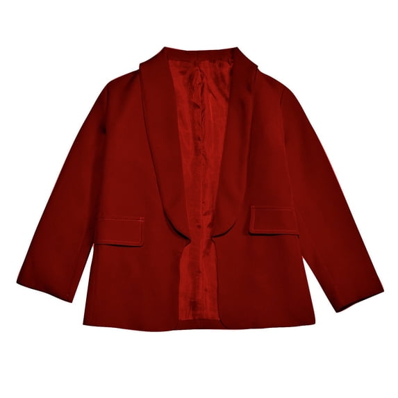 Tiijoy Girls Shawl Collar Formal Suit Jacket Solid Open Front Long Sleeve Blazer, Sizes 3-14
