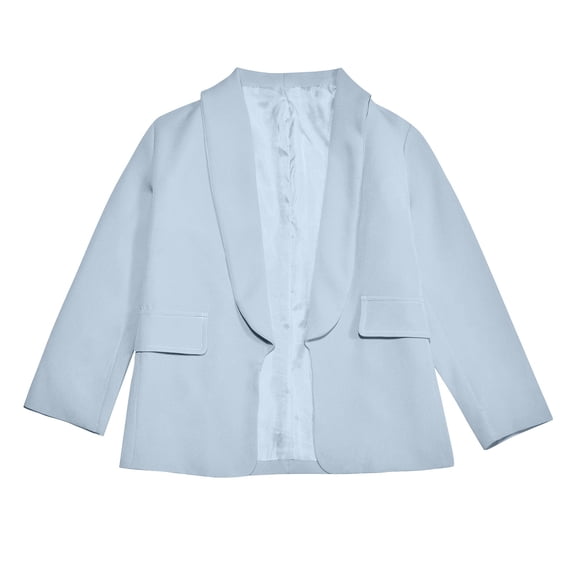Tiijoy Girls Shawl Collar Formal Suit Jacket Solid Open Front Long Sleeve Blazer, Sizes 3-14
