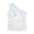 thumbnail image 1 of Tiijoy Girls Shiny One Shoulder Sequin Tank Top Performance Dance Sleeveless Tops, 1 of 3