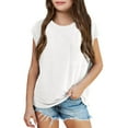 thumbnail image 1 of Tiijoy Girls Short Sleeve T-Shirt Casual Loose Soft Pocket Tee Summer T Shirt, Sizes 3-14, 1 of 4