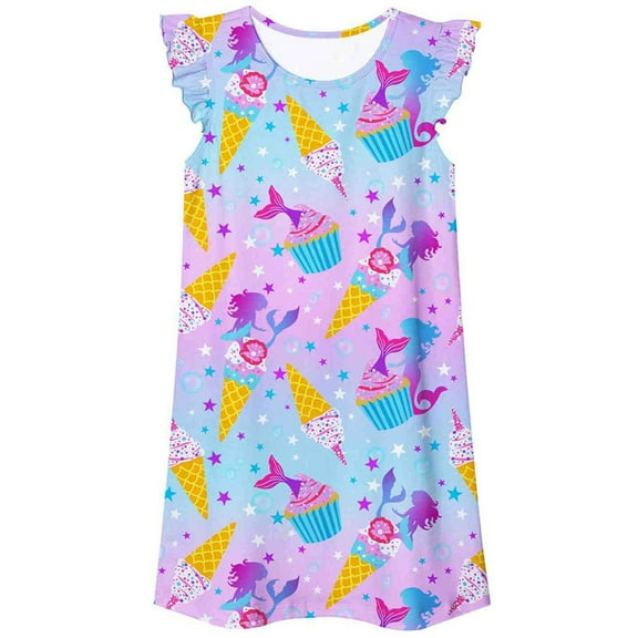 Tiijoy Girls Sleep Dress Comfort Regular Fit Nightgown Sleepwear Sleepshirt, Sizes 9-10