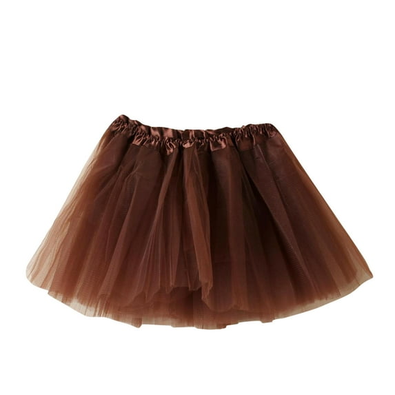 Tiijoy Girls Solid Color Tutu Skirt Dance Party Puffy Tulle Skirt