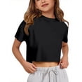 thumbnail image 1 of Tiijoy Girls Solid Short Sleeve Crop Top Summer Casual Active T-Shirt Tee Top, Sizes 5-14, 1 of 8