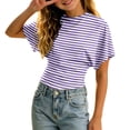 thumbnail image 1 of Tiijoy Girls Striped Short Sleeve T Shirt Summer Fitted Waist T-Shirt Tee Top, Sizes 3-14, 1 of 3