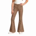 thumbnail image 1 of Tiijoy Girls Stylish Leopard Print Flared Pants Casual Slim Fit Pants, Khaki, Size 5-16, 1 of 5