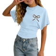 thumbnail image 1 of Tiijoy Girls Stylish Short Sleeve Ruched T-Shirt Summer Crewneck T Shirt Tee, Sizes 3-14, 1 of 3