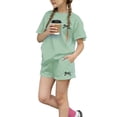 thumbnail image 1 of Tiijoy Girls Summer 2 Piece Outfits Loose Short Sleeve T Shirt Shorts Set, Sizes 13-14, 1 of 7