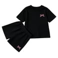 thumbnail image 1 of Tiijoy Girls Summer 2 Piece Outfits Loose Short Sleeve T Shirt Shorts Set, Sizes 2-3, 1 of 7