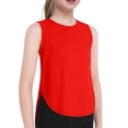 thumbnail image 1 of Tiijoy Girls Summer Athletic Tank Top Solid Split Curved Hem Sleeveless Shirt, Sizes 5-14, 1 of 3