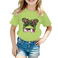 thumbnail image 1 of Tiijoy Girls Summer Casual Graphic Tee Cartoon Figure Print Short Sleeve T-Shirt, Sizes 3-12, 1 of 4