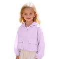 thumbnail image 1 of Tiijoy Girls Summer Lightweight Hooded Jacket Sun Protection Zip Up Outerwear, Purple, Sizes 4-13, 1 of 6