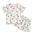thumbnail image 1 of Tiijoy Girls Summer Outfit Set Fruit Print Short Sleeve T Shirt Shorts Set, Sizes 6M-6Y, 1 of 5
