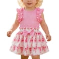 thumbnail image 1 of Tiijoy Girls Summer Outfits Cute Ruffle Ribbed Tank Top and Floral Skirt Set, Sizes 9-12 Months, 1 of 8