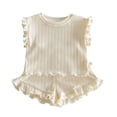 thumbnail image 1 of Tiijoy Girls Summer Outfits Stretchy Solid Tank Top Ruffle Trim Shorts Set, Sizes 6-12 Months, 1 of 3