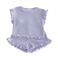 thumbnail image 1 of Tiijoy Girls Summer Outfits Stretchy Solid Tank Top Ruffle Trim Shorts Set, Sizes 6-12 Months, 1 of 4