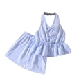 thumbnail image 1 of Tiijoy Girls Summer Outfits Striped V Neck Sleeveless Top Shorts Set, Sizes 7-12, 1 of 8
