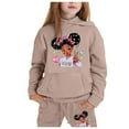 thumbnail image 1 of Tiijoy Girls Sweatsuit Cartoon Graphic Hoodie Joggers Sweatpants Outfits, Size 2-13, 1 of 3
