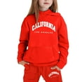 thumbnail image 1 of Tiijoy Girls Sweatsuits California Letter Print Hoodie Sweatpants Casual Sports Outfit Set, 1 of 3