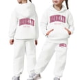 thumbnail image 1 of Tiijoy Girls Sweatsuits Long Sleeve Hoodie Sweatpants Sports Outfits, White, Sizes 2-13, 1 of 6