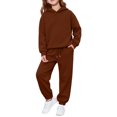 thumbnail image 1 of Tiijoy Girls Sweatsuits Solid Casual Active Workout Hoodie Jogger Pants Outfits, Size 2-13, 1 of 5