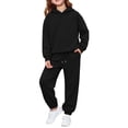 thumbnail image 1 of Tiijoy Girls Sweatsuits Solid Casual Active Workout Hoodie Jogger Pants Outfits, Size 2-13, 1 of 5