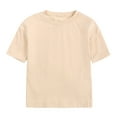 thumbnail image 1 of Tiijoy Girls T-Shirt Solid Basic Short Sleeve Crewneck T Shirt Unisex Cotton Tee, Sizes 2-3, 1 of 4