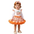 thumbnail image 1 of Tiijoy Girls Thanksgiving Day Outfits Long Sleeve T-Shirt Tutu Skirt Headband, Orange, Sizes 12M-5T, 1 of 6