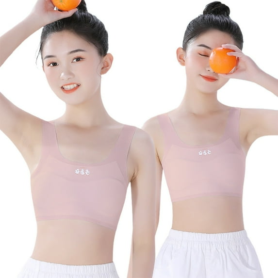 Tiijoy Girls Training Bra Comfort Flex Seamless Sports Bra Everyday Bralette, Sizes 7-11