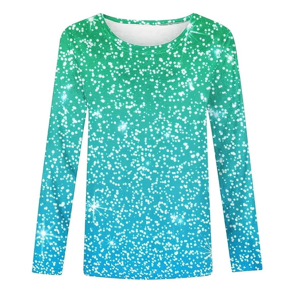 Tiijoy Girls Trendy Sequin Printed T-Shirt Long Sleeve Round Neck T Shirt, Sizes 2-9