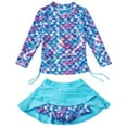 thumbnail image 1 of Tiijoy Girls Two-Piece Swimsuit Scale Print Long Sleeve Rash Guard Skort Bathing Suit, Sizes 3-4, 1 of 6