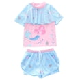 thumbnail image 1 of Tiijoy Girls Two Piece Swimsuit UPF 50+ Ruffle Cartoon Rash Guard and Shorts, Sizes 2-12, 1 of 8