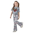 thumbnail image 1 of Tiijoy Girls Valentine's Day Outfits Bow Heart Print Short Sleeve Tee Pants Set, Sizes 7-8, 1 of 4