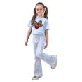 thumbnail image 1 of Tiijoy Girls Valentine's Day Outfits Bow Heart Print Short Sleeve Tee Pants Set, Sizes 9-10, 1 of 4