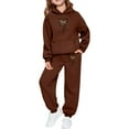 thumbnail image 1 of Tiijoy Girls Valentine's Day Sweatsuit Hooded Sweatshirt and Jogger Pants Set, Sizes 10-11, 1 of 5