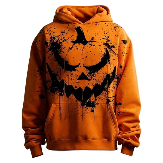 Tiijoy Halloween Boys Hoodie Long Sleeve Hooded Sweatshirt with Pocket, Orange, Sizes 3-14