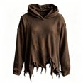 thumbnail image 1 of Tiijoy Halloween Boys Oversized Distressed Hoodie Trendy Streetwear Sweatshirt, Brown, Sizes 3-13, 1 of 3