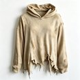 thumbnail image 1 of Tiijoy Halloween Boys Oversized Distressed Hoodie Trendy Streetwear Sweatshirt, Khaki, Sizes 3-13, 1 of 3