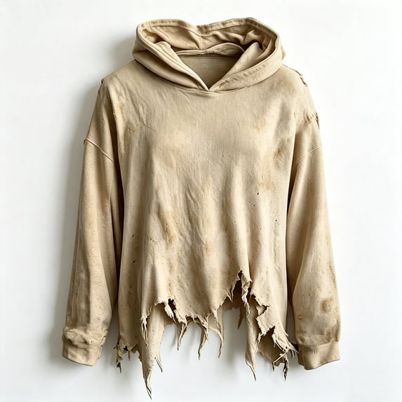 Tiijoy Halloween Boys Oversized Distressed Hoodie Trendy Streetwear Sweatshirt, Khaki, Sizes 3-13