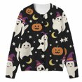 thumbnail image 1 of Tiijoy Halloween Girls Cardigan Sweater Cute Cartoon Button‑Up Sweater, Black, Sizes 5-16, 1 of 4