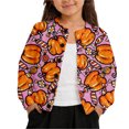 thumbnail image 1 of Tiijoy Halloween Girls Pumpkin Cardigan Jacket Fall Winter Soft Sweater, Pink, Sizes 1-8, 1 of 4