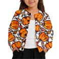 thumbnail image 1 of Tiijoy Halloween Girls Pumpkin Cardigan Jacket Fall Winter Soft Sweater, White, Sizes 1-8, 1 of 4