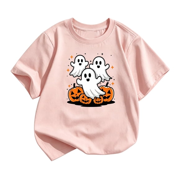 Tiijoy Halloween Girls T-Shirt Cute Graphic Short Sleeve T Shirt Tee, Pink, Sizes 11-12