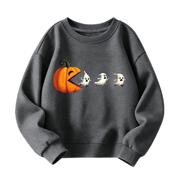Tiijoy Halloween Sweatshirt for Boys Graphic Crewneck Pullover Tops, Sizes 2-14