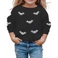 thumbnail image 1 of Tiijoy Halloween Sweatshirts for Girls Bat Print Cozy Crewneck Pullover, Black, Sizes 5-14, 1 of 4