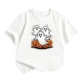thumbnail image 1 of Tiijoy Halloween Toddler Girls T-Shirt Cute Graphic Short Sleeve T Shirt Tee, White, Sizes 4-5, 1 of 3