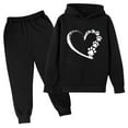 thumbnail image 1 of Tiijoy Hoodie Set for Girls Heart Print Sports Hooded Sweatshirt and Sweatpants Sweatsuits, 1 of 2