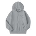 thumbnail image 1 of Tiijoy Hoodies for Girls Heart Print Fleece Zip Up Sweatshirts Jacket, Grey, Sizes 5-14, 1 of 4